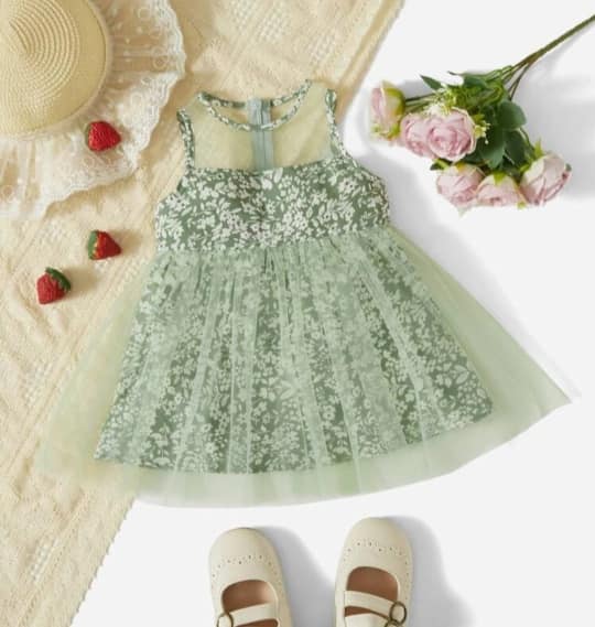 Floral Print Net Party Dress
