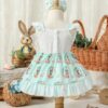 Baby Floral Trim Dress with Headband