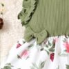 Green and White Floral Frock