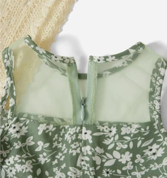Floral Print Net Party Dress