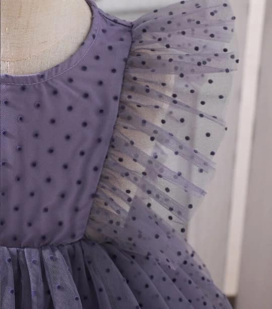 Purple Net Party Wear Frock