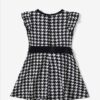 Black and White Belted Dress