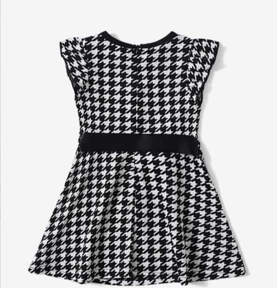 Black and White Belted Dress