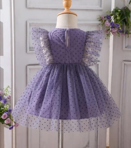 Purple Net Party Wear Frock