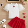 White Shirt and Skirt Set