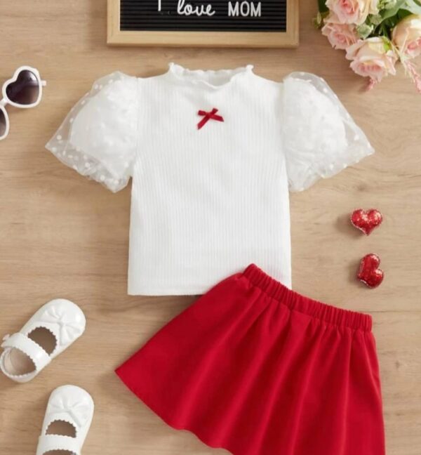 White Shirt and Skirt Set