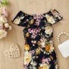 Baby Floral Print Ruffle Trim Dress