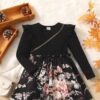 Floral Print Ruffle Trim Dress