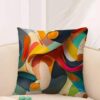 Color Block Cushion, Modern Polyester