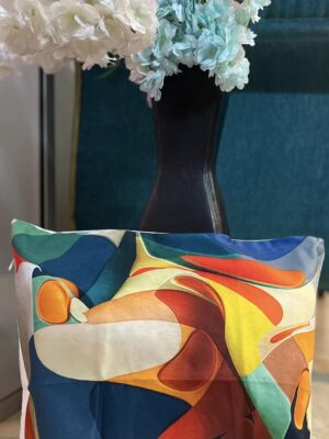 Color Block Cushion, Modern Polyester