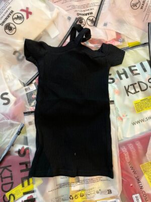 Black Criss Cross Cold Shoulder t-shirt