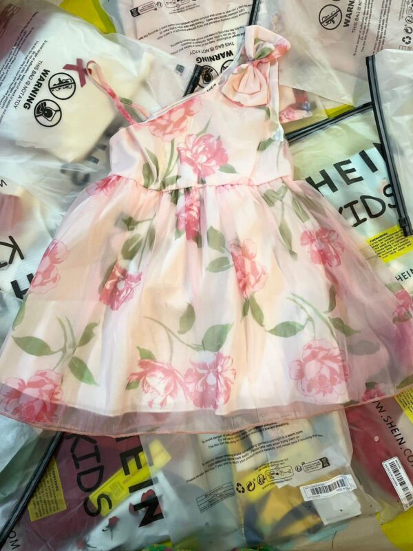 pink party wear frock