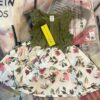green and white frock