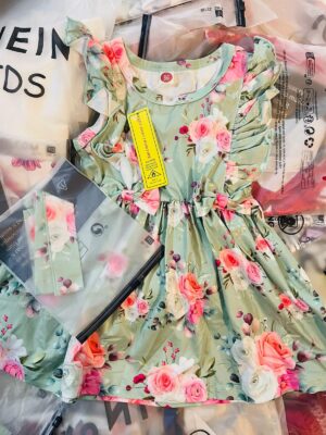 sea green floral frock