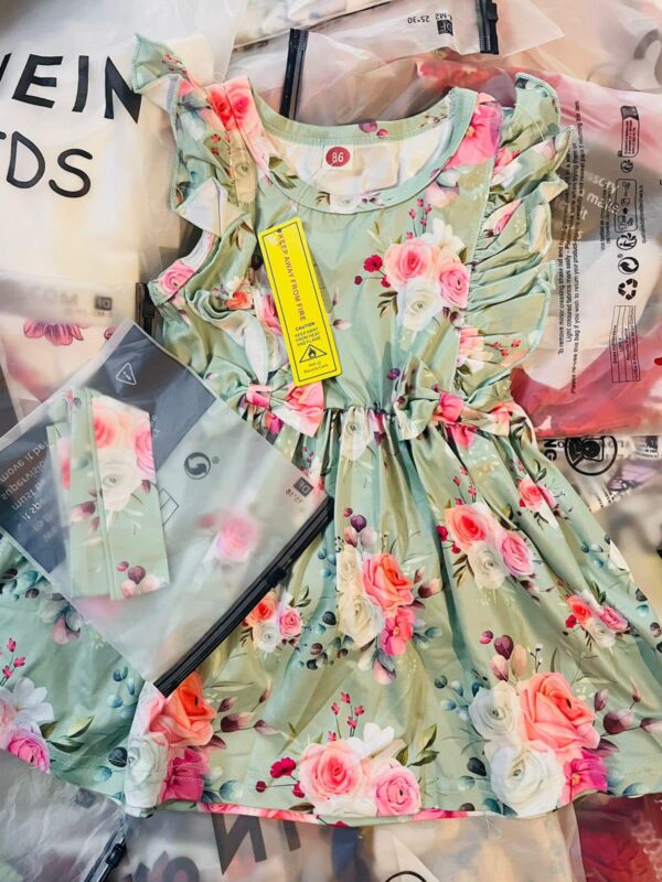 sea green floral frock