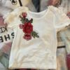 white embriodery patch t shirt