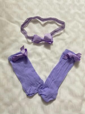 Multicolor Matching Headband & Socks for Newborns