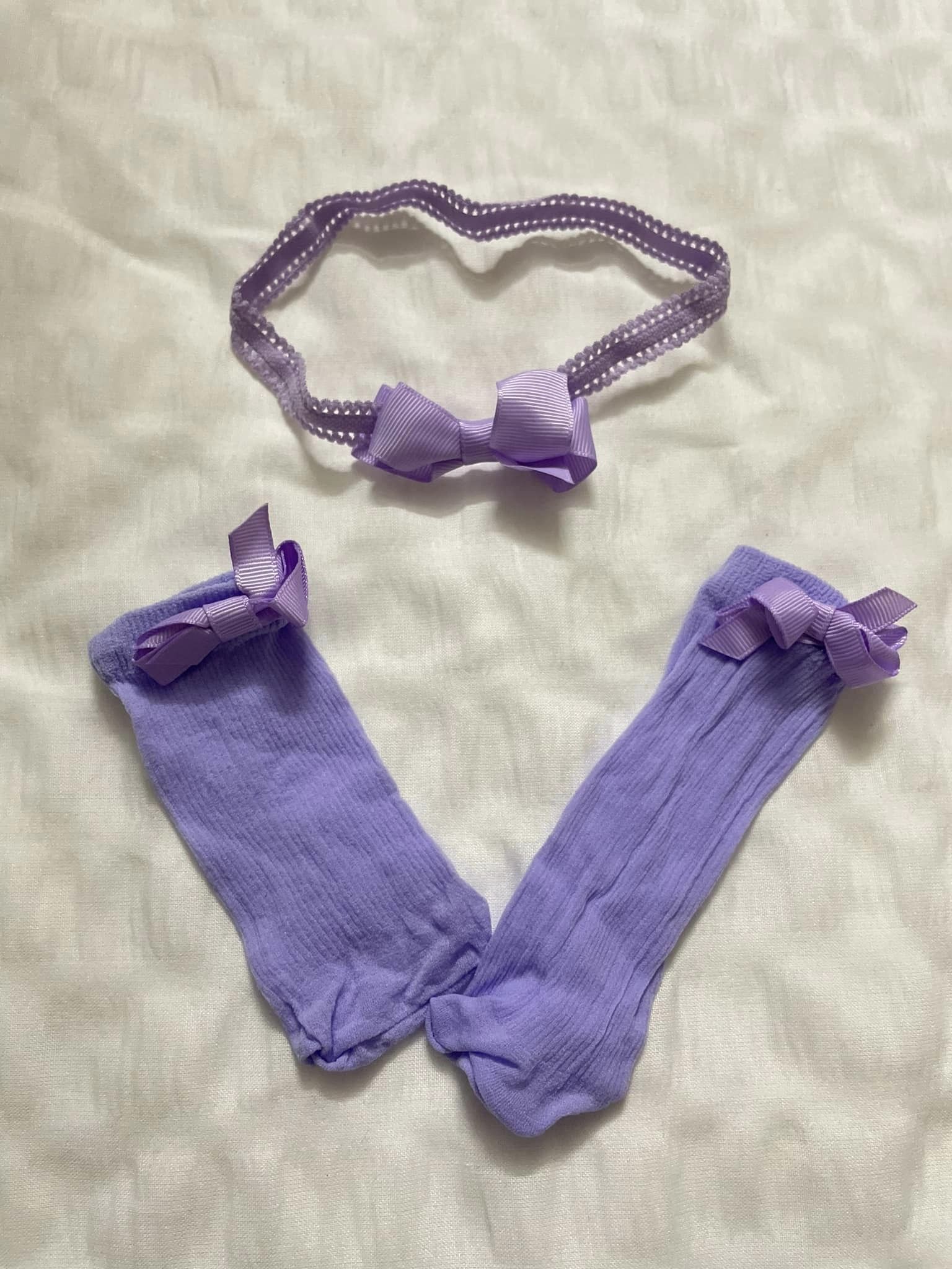 Multicolor Matching Headband & Socks for Newborns